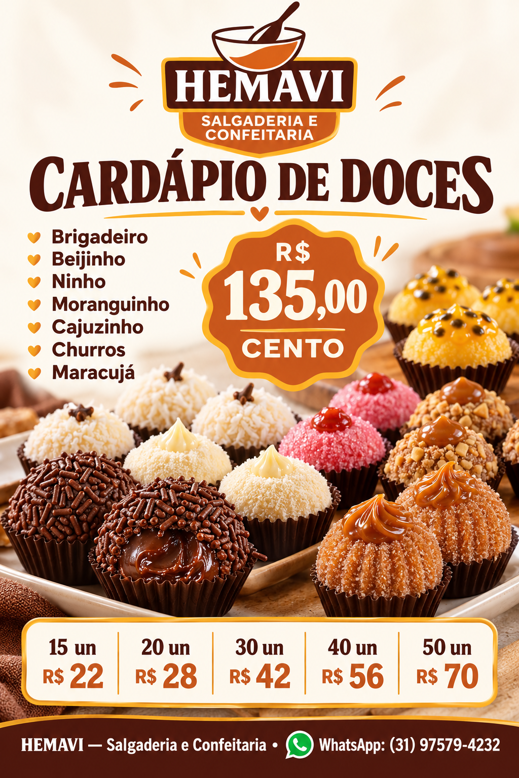 Cardápio de Doces